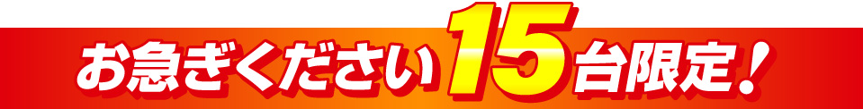 お急ぎください！15台限定