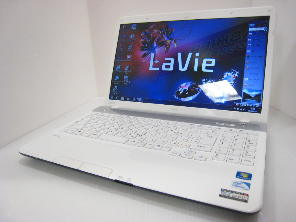 NEC PC-LS150F2H4W CPU:Celeron B800 1.50GHz / メモリ：4GB / HDD