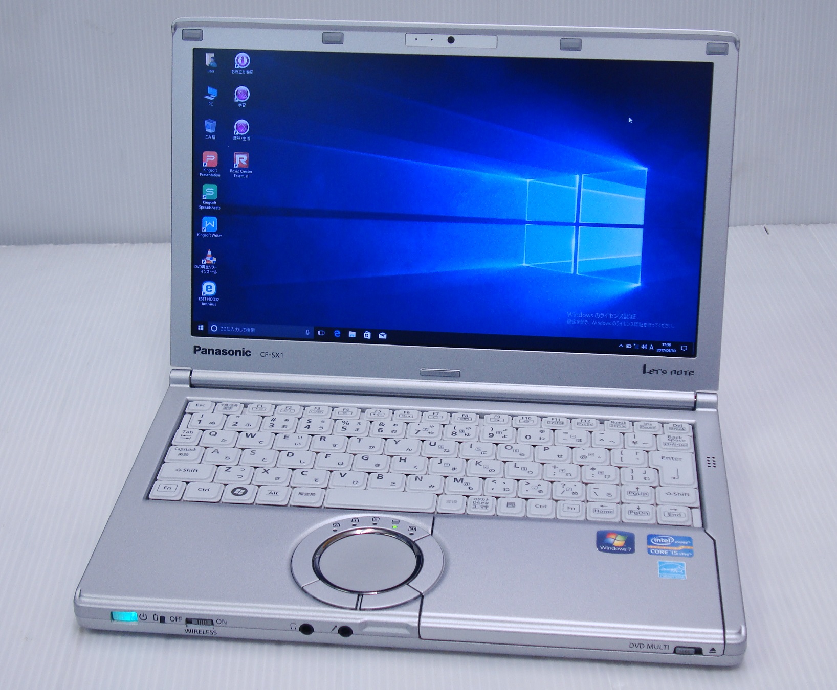 Panasonic CF-SX1 CPU:Corei5 2540M 2.60GHz / メモリ:4GB / HDD:500GB / DVD