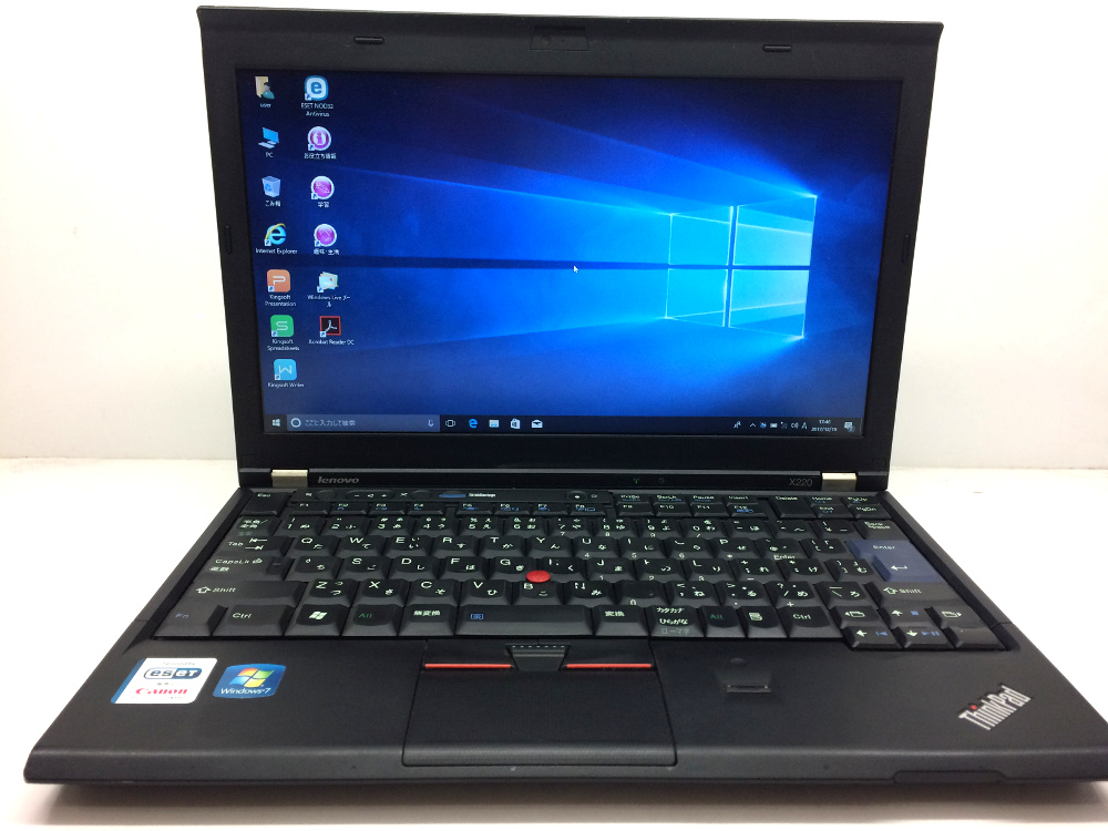 Lenovo ThinkPad X220 CPU:Core i5-2540M 2.6GHz / メモリ:4GB / SSD