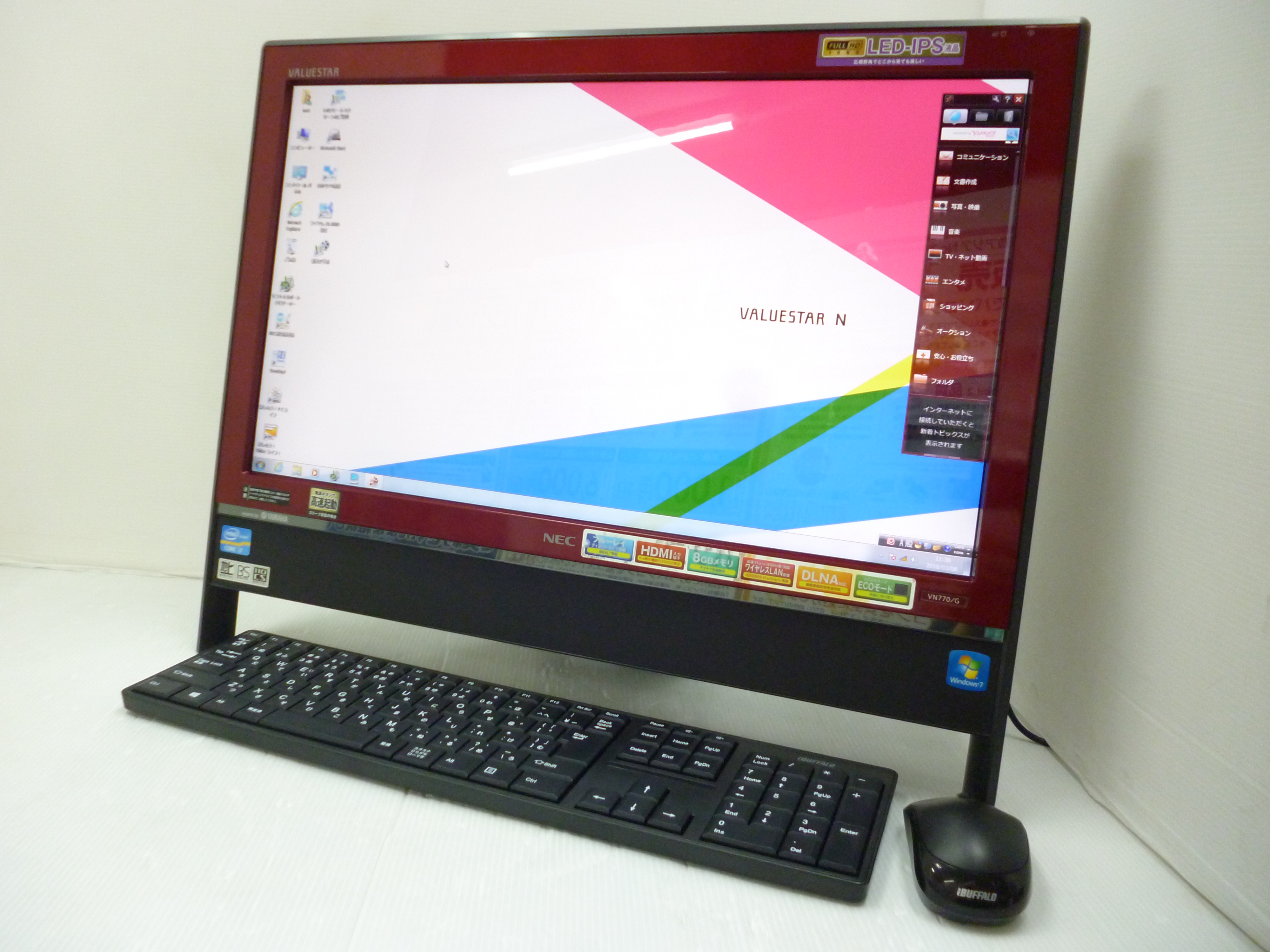 NEC VALUESTAR VN/G CPU:Corei7 QM 2.GHz/メモリ:8GB/HDD:2TB