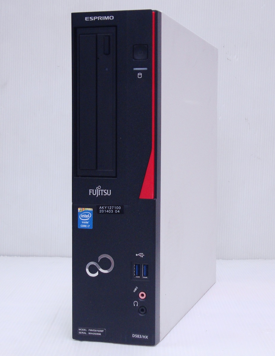 富士通 FMV-D583HX CPU:Core i7 4770 3.40GHz / メモリ:4GB / HDD
