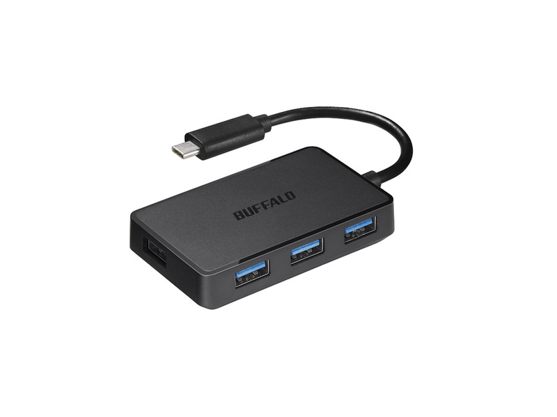 BUFFALO TypeC出力USB3.0変換ハブ 4ポート ブラック BSH4U100C1BK USB