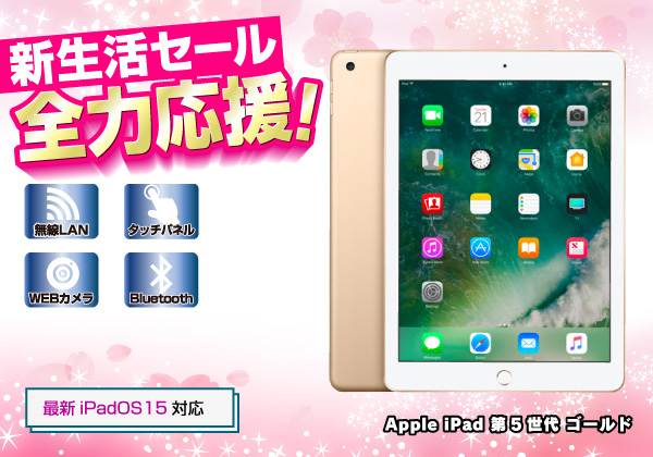 完動品美品iPad第5世代(A1822)本体32GBゴールドWi-Fiモデル-