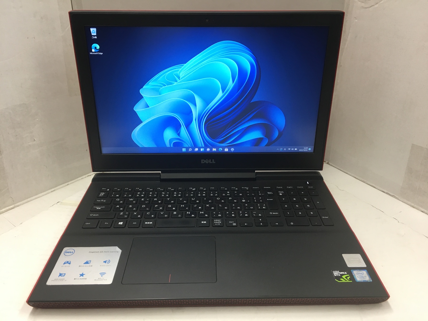 DELL Inspiron 15 7000 Gaming P65F001 (CPU：Core i7 7700HQ 2.8GHz