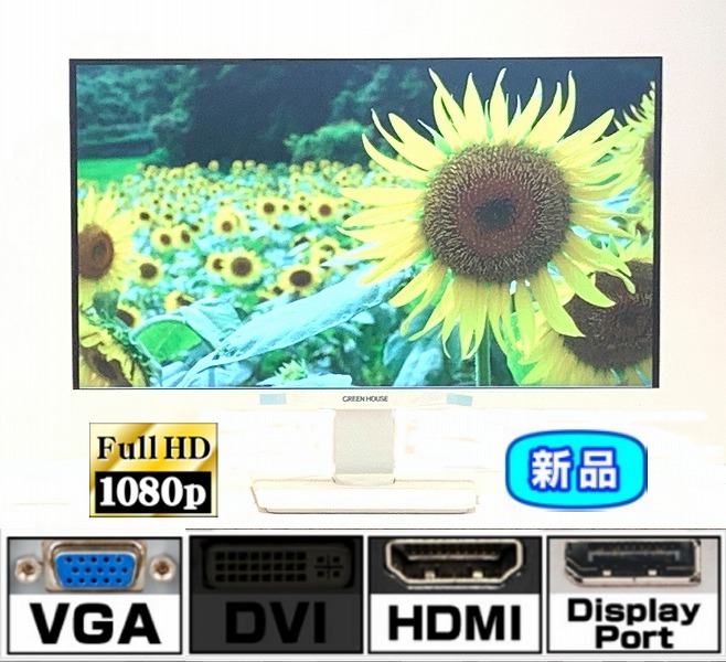 GREEN HOUSE GH-LCW22L-WH【 2021年式 新品モニタ デュアル出力