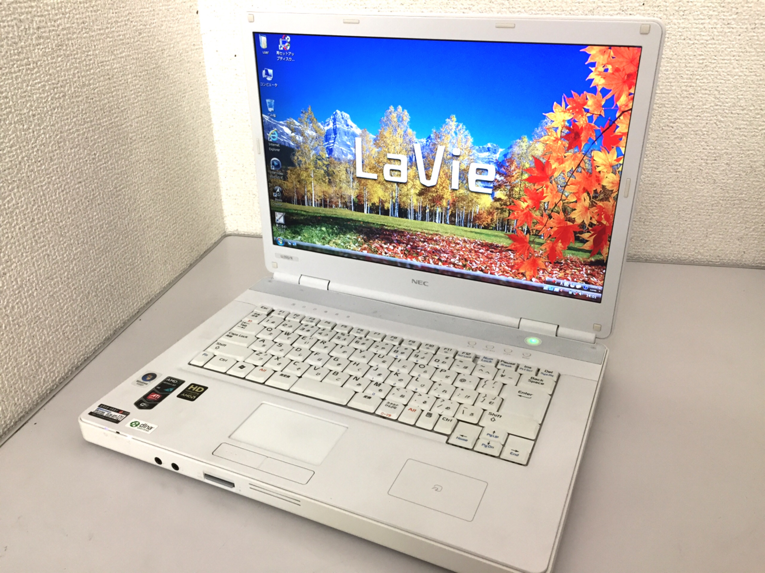 NEC Lavie L PC-LL550RG1K CPU:Athlon DualCore QL-60 1.9GHz / メモリ 