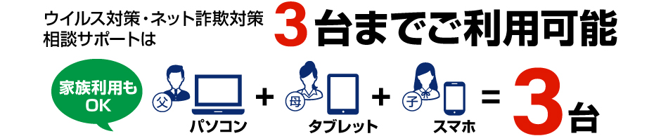 3台まで利用可能