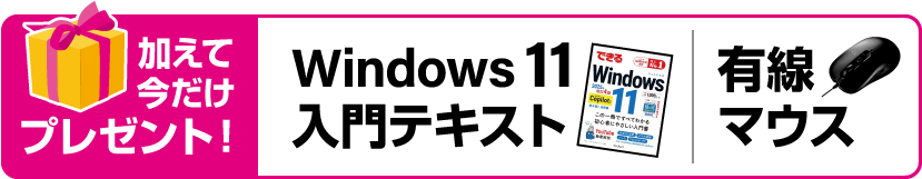今だけプレゼント!Windows11入門テキスト・有線マウス