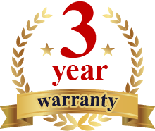 充実の保証体制・3年保証