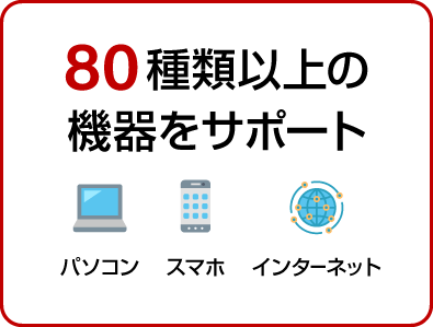 80種類以上の機器をサポート