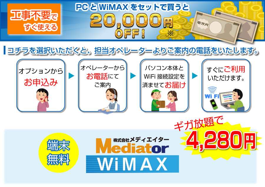 インターネット同時加入で最大2000円OFF