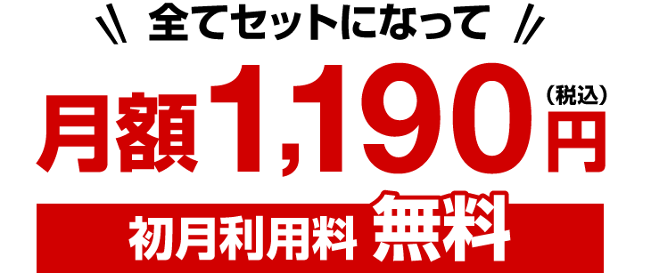 セットで月額1,190円（税込）
