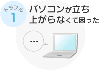 パソコンが立ち上がらなくて困った