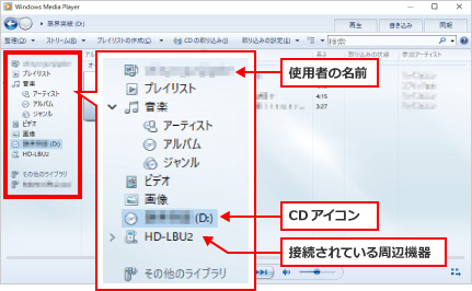 Windows MediaPlayerを利用したCD取り込み方法 ⑤